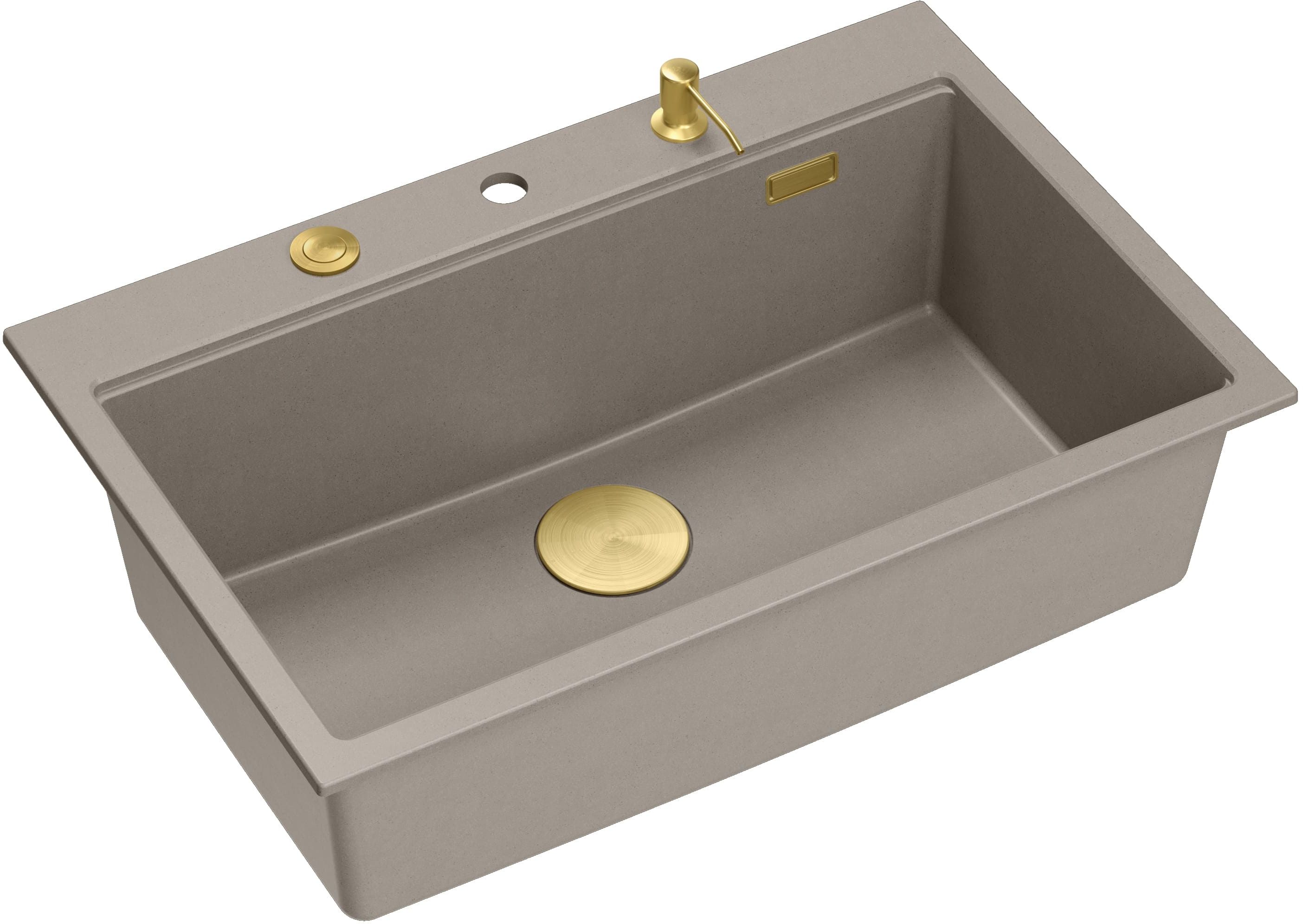 Quadron Marc évier graniteq 76x50 cm gris/graphite/onyx-beige HQM7650U4_PVDG1