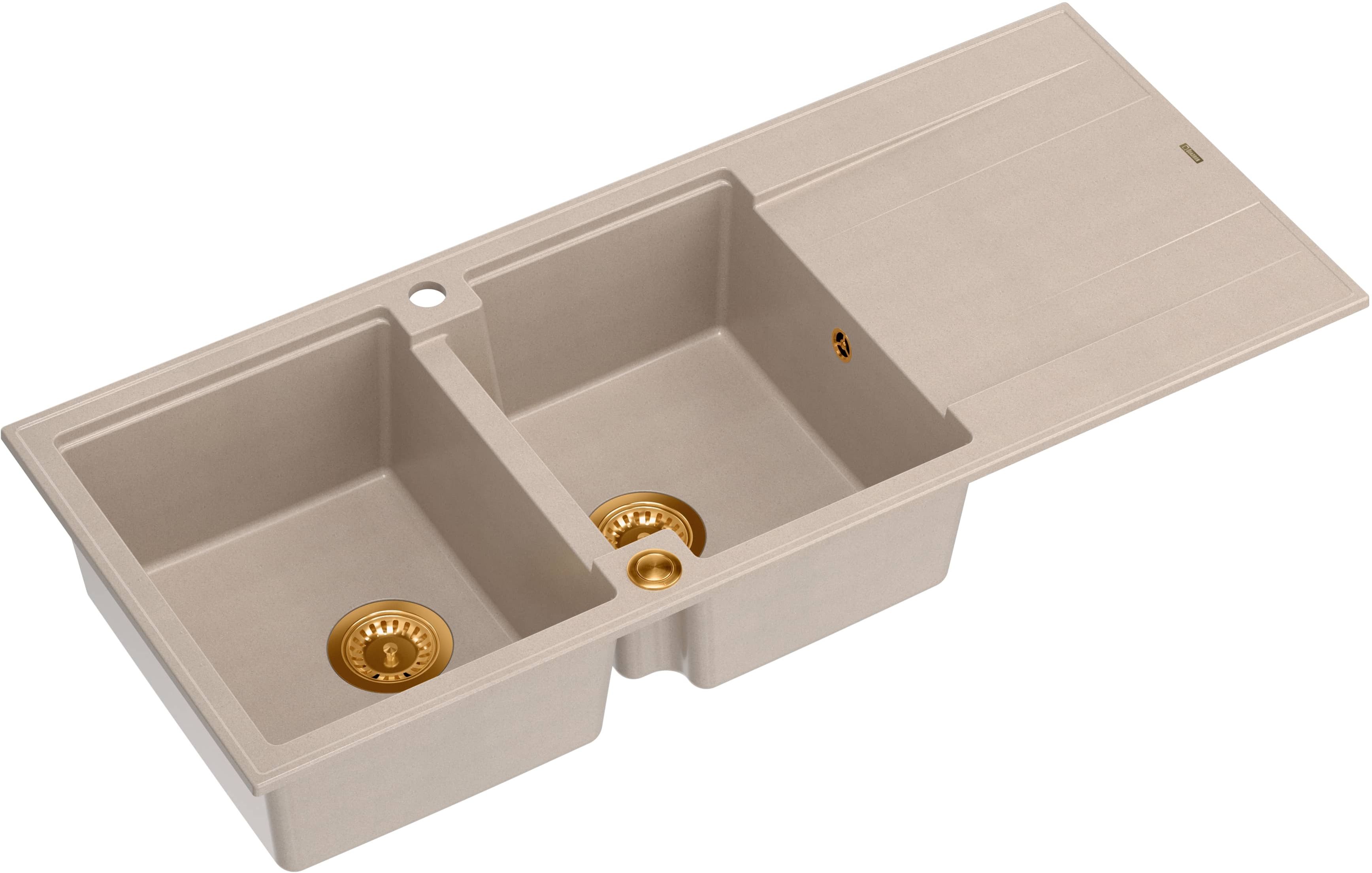 Quadron Evan évier graniteq 116x50 cm beige HQE11650U2_PVDC1_P2O