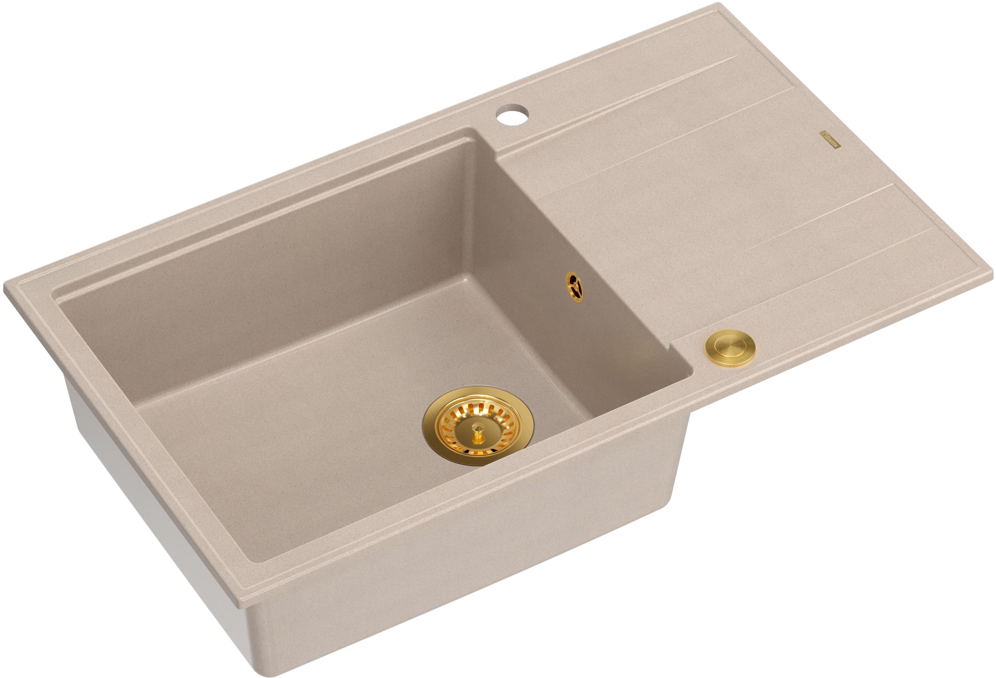 Quadron Evan évier graniteq 86x50 cm beige HCQE58650U2_PVDG1_P2O