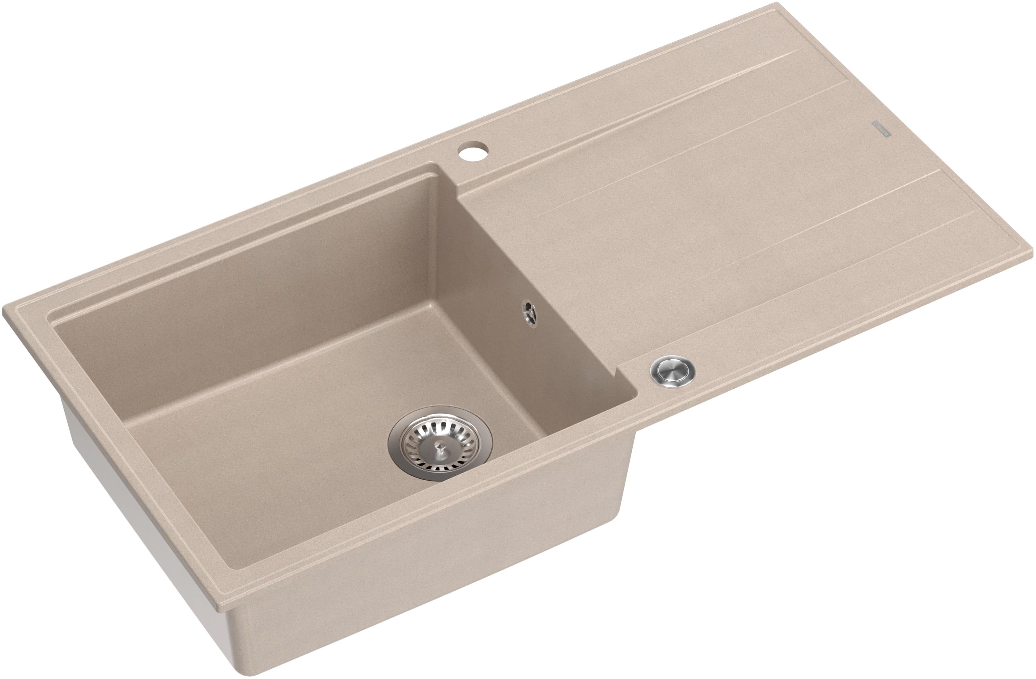 Quadron Evan évier graniteq 100x50 cm beige HCQE10050U2_BS_P2O