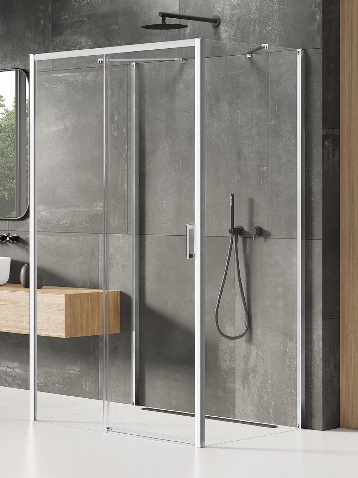 New Trendy Prime cabine de douche 130x80 cm rectangulaire chrome brillant/verre transparent K-0825