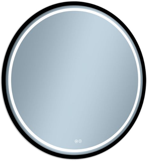 Venti Baltic miroir 80x80 cm circulaire avec éclairage oui noir 5907722357083