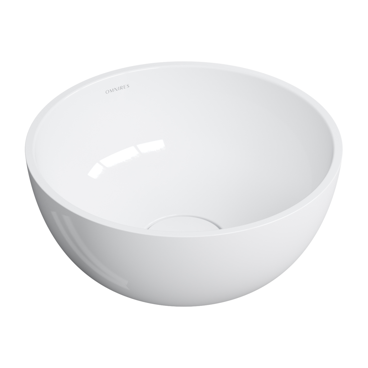 Omnires Shell M+ lavabo 35x35 cm ronde à poser blanc SHELL350UNBP