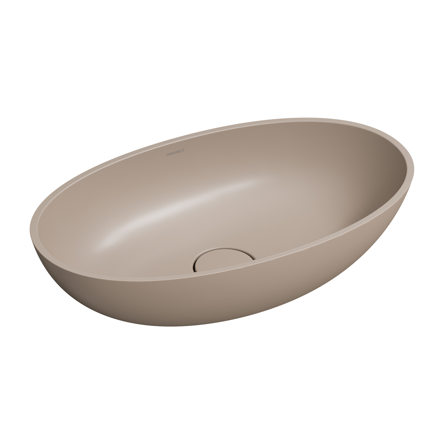 Omnires Shell M+ lavabo 50x32 cm ovale à poser marron/beige mat SHELL500UNDB