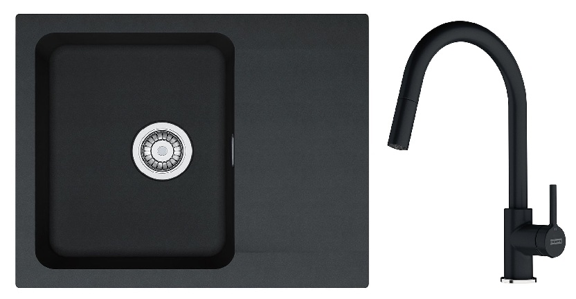Set mitigeur de cuisine Franke Lina 115.0626.055, évier Tectonite Franke Orion 114.0286.441