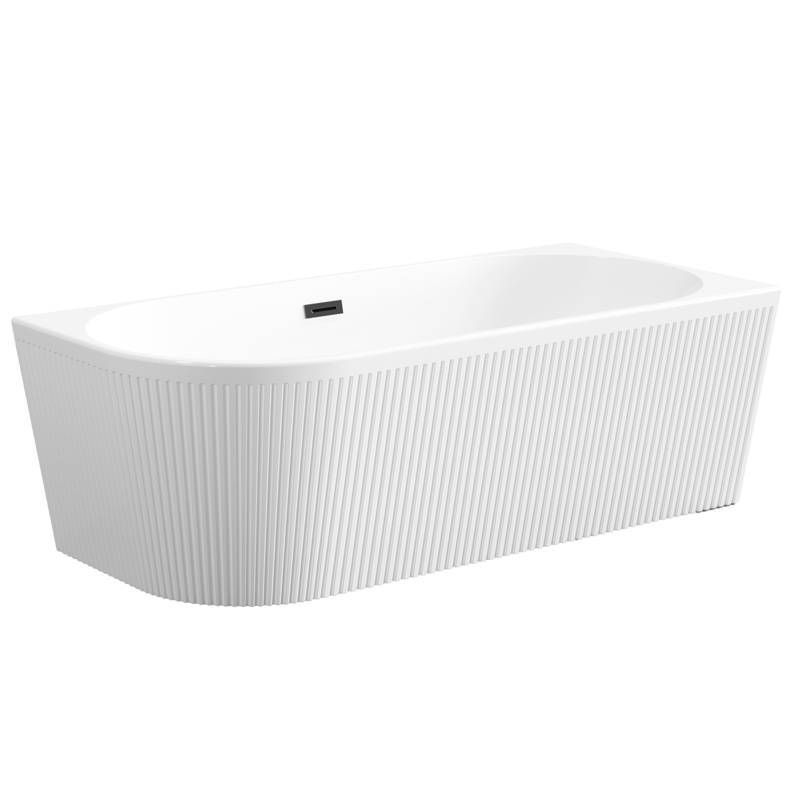 Invena Glamour baignoire d’angle 170x80 cm ovale blanc AN-02-14P