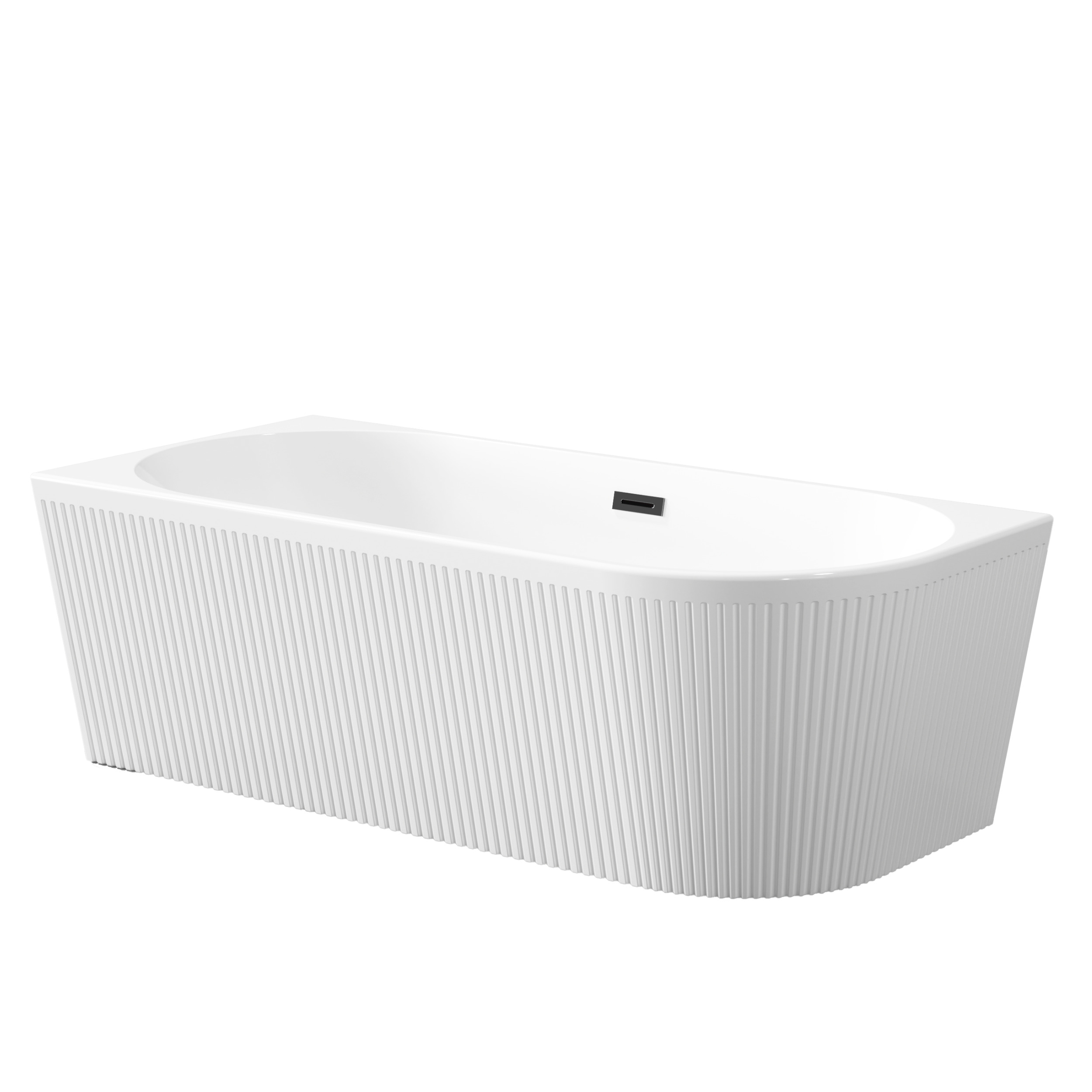 Invena Glamour baignoire d’angle 170x80 cm ovale blanc AN-02-14L