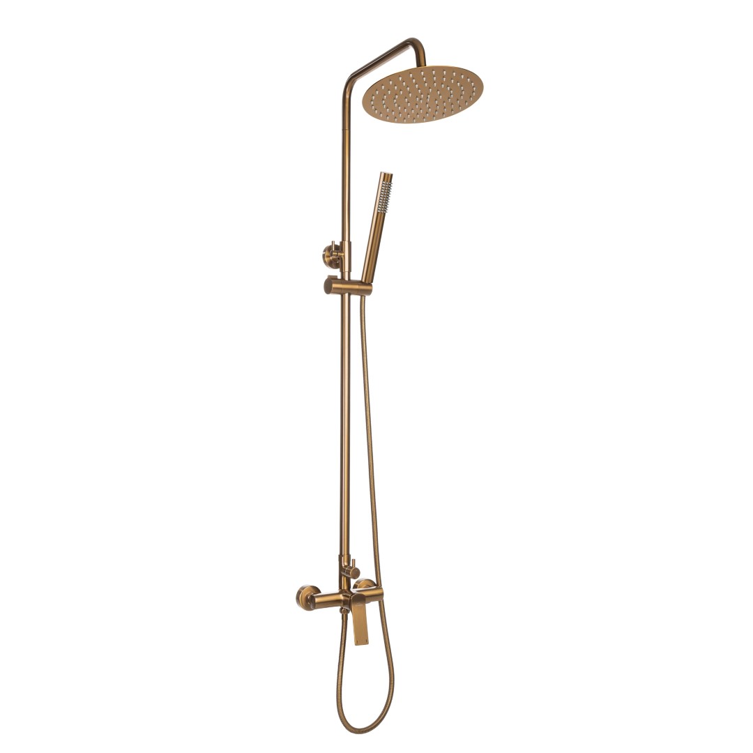 Invena Neri Plus ensemble de douche mural oui cuivre AU-P9-B14