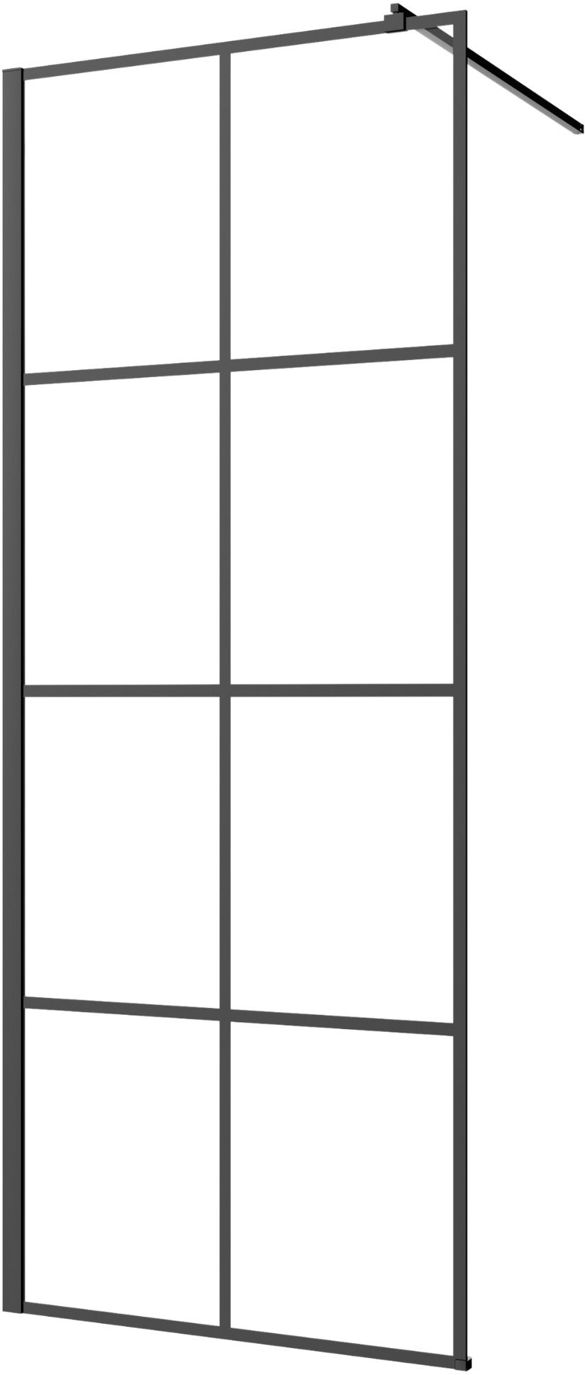 Invena paroi de douche walk-in 80 cm noir semi-mat/verre transparent AK-32-187