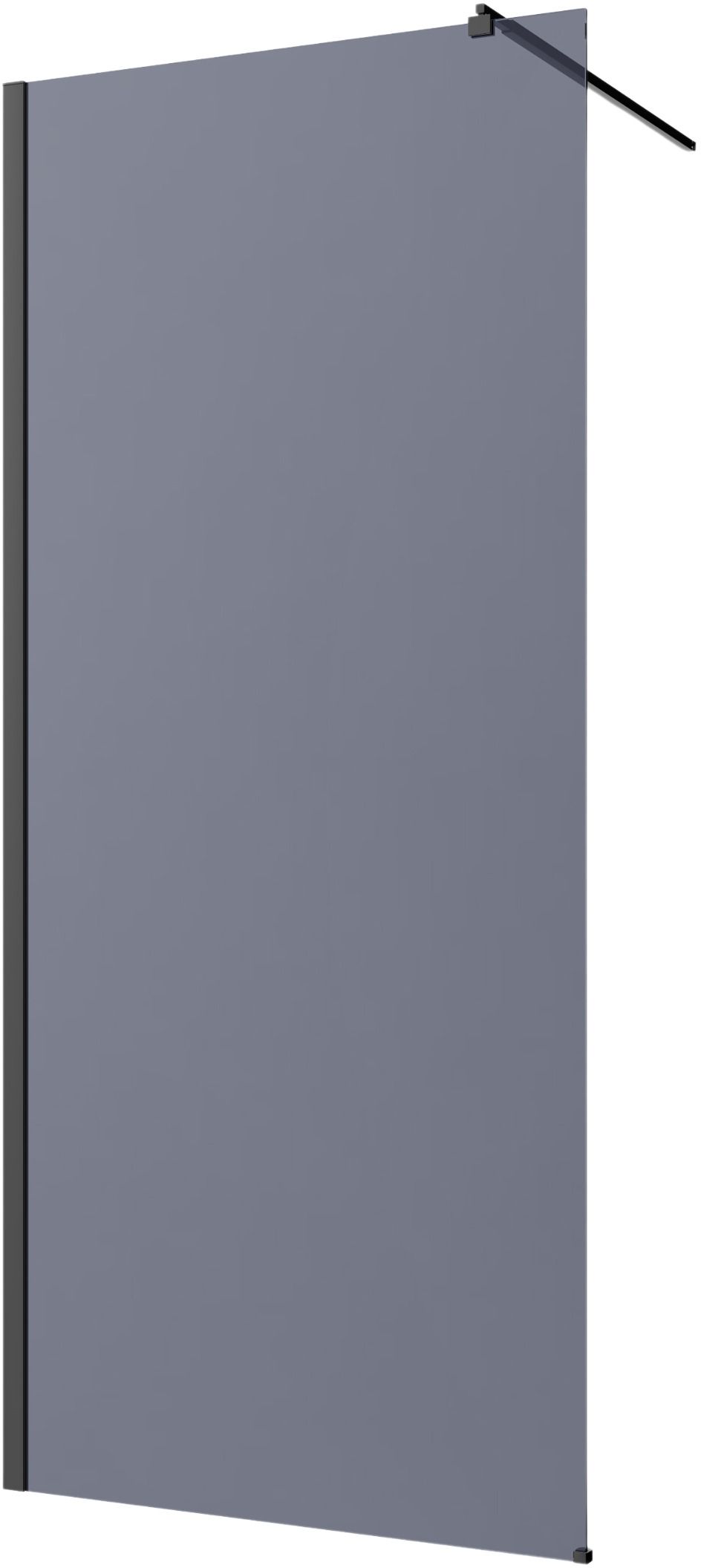 Invena paroi de douche walk-in 80 cm noir semi-mat/verre graphite AK-32-183