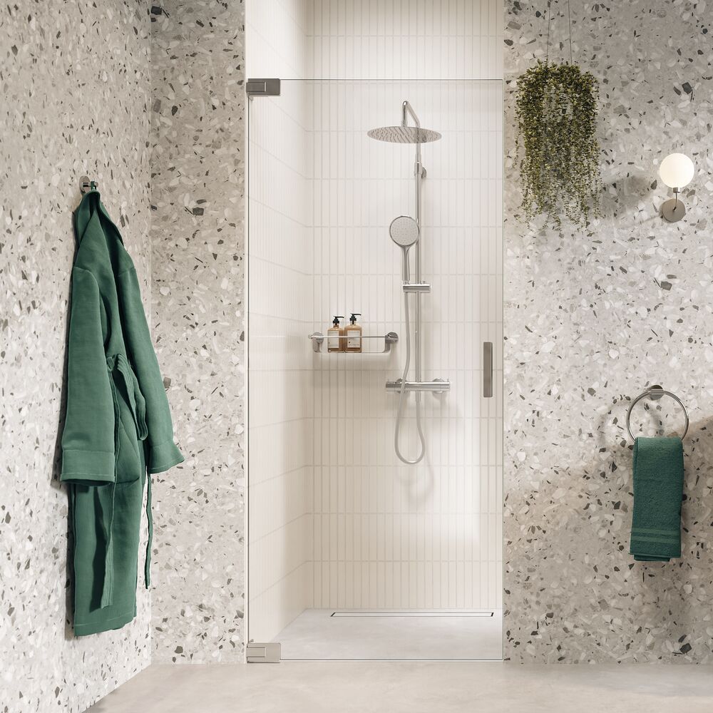 Sealskin Pure porte de douche 90 cm à ouverture basculante graphite brossé/verre transparent PU140906265100