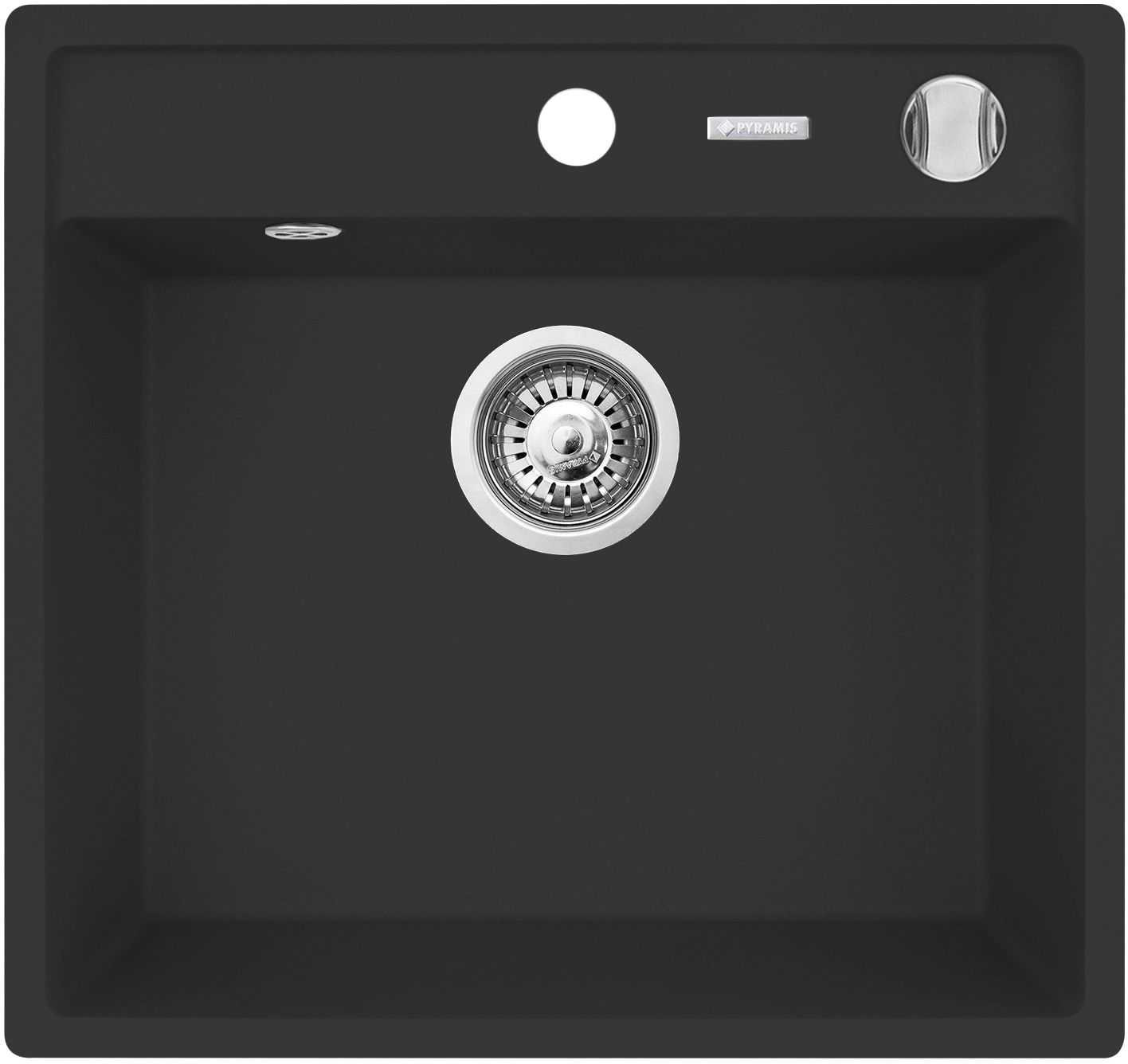 Pyramis Camea évier en granit 53x50 cm noir 070168301