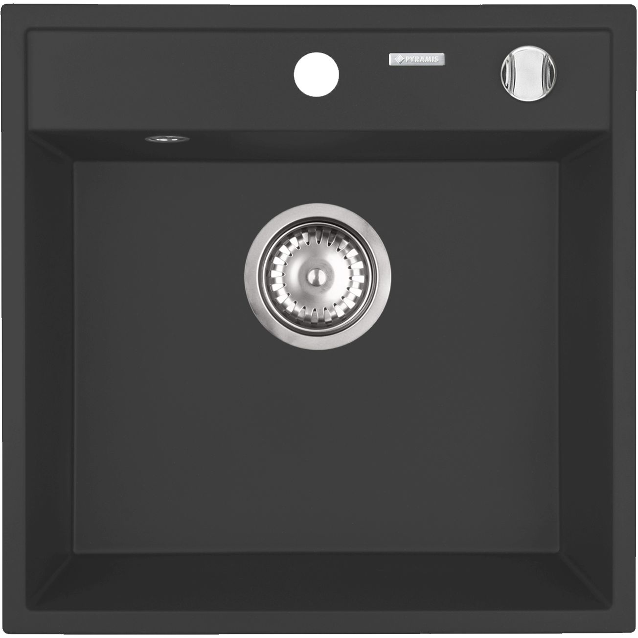 Pyramis Camea évier en granit 40x40 cm noir 070057901