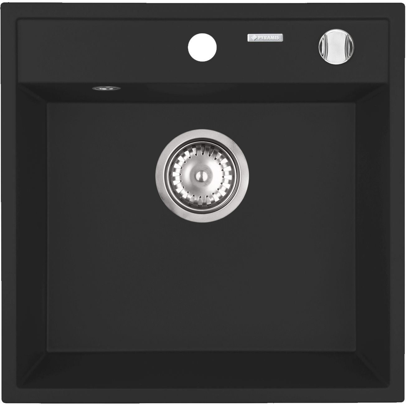 Pyramis Camea évier en granit 40x40 cm noir 070168201