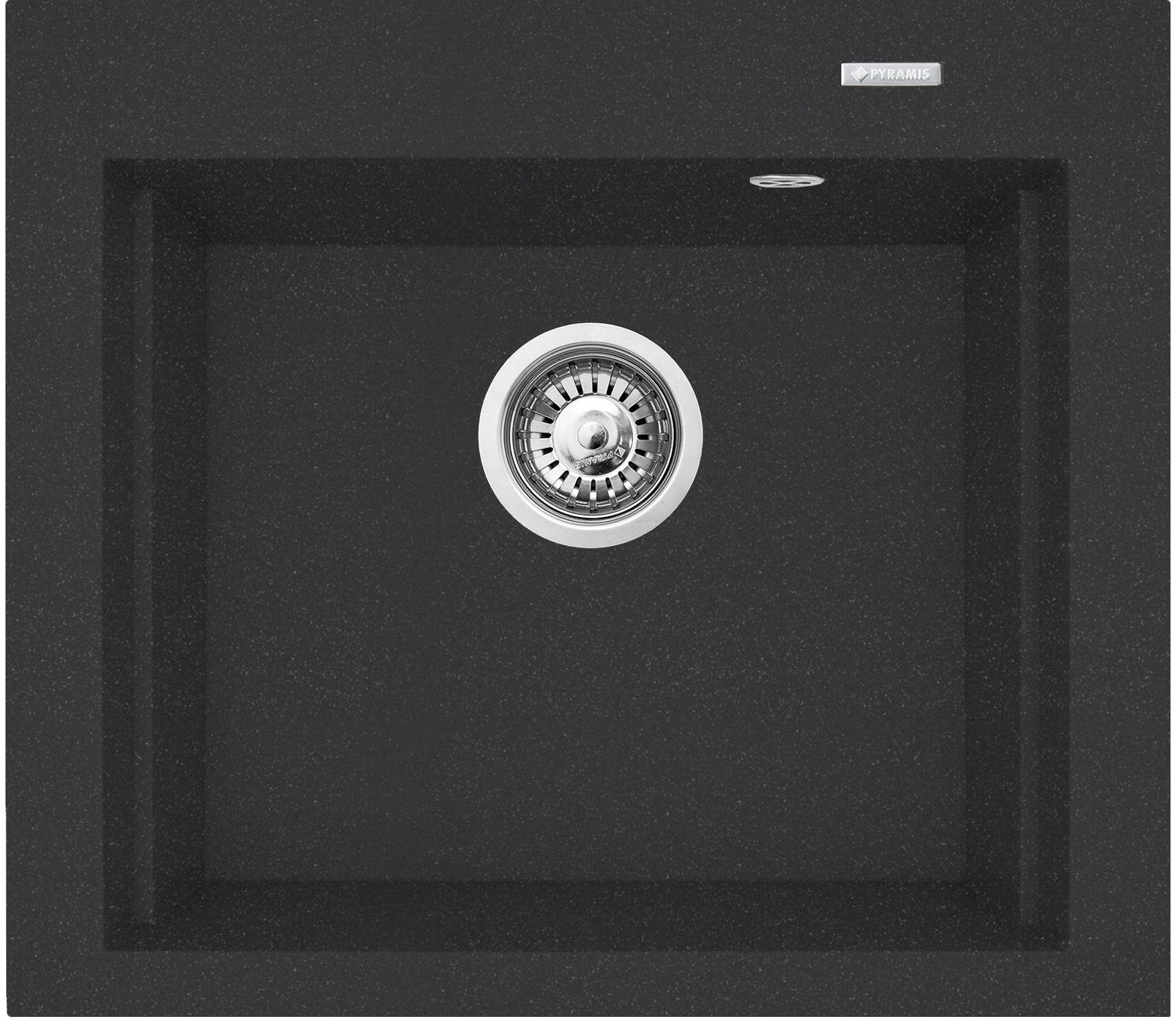 Pyramis Siros évier en granit 57x51.5 cm noir 070084901