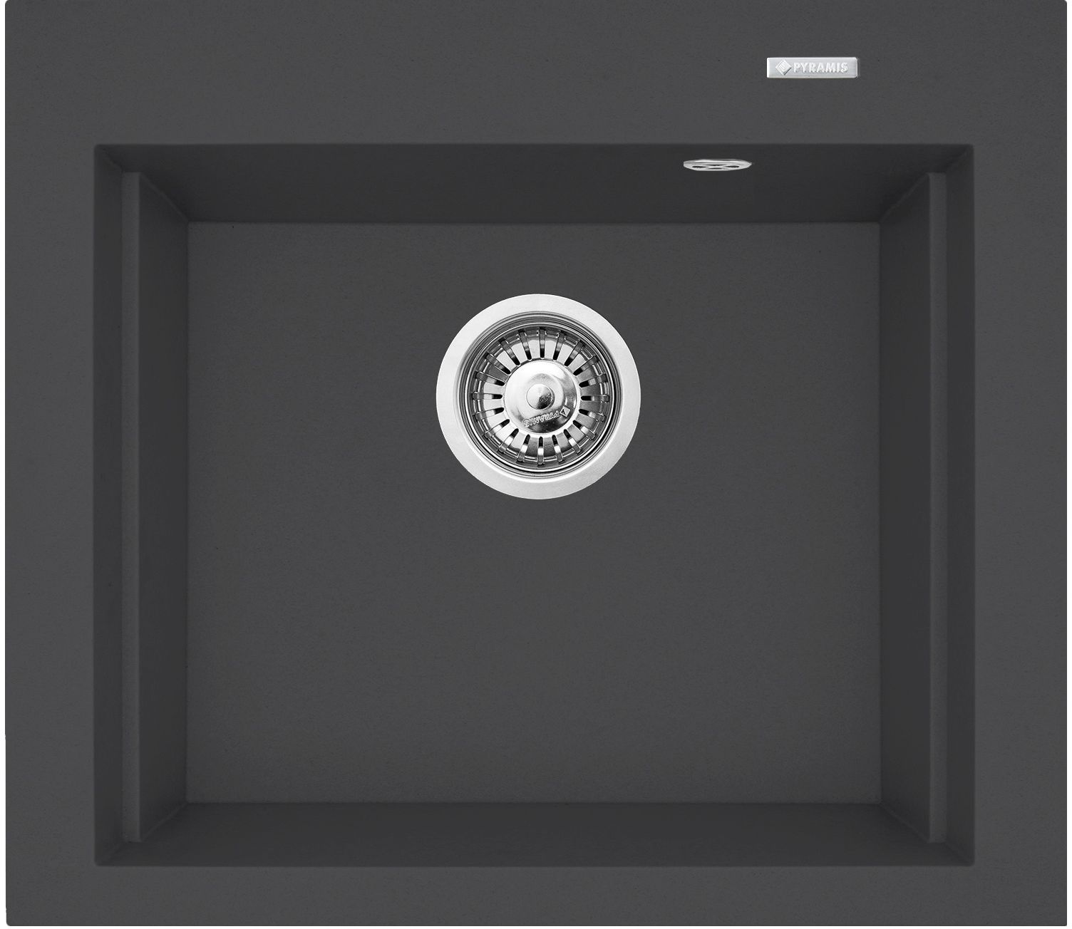Pyramis Siros évier en granit 57x51.5 cm noir 070085101