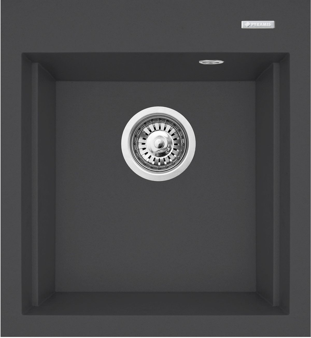 Pyramis Siros évier en granit 47x51.5 cm noir 070084501