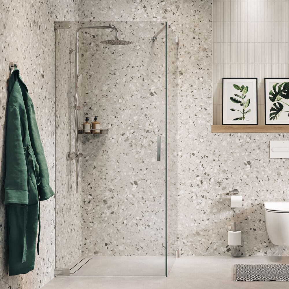 Sealskin Pure porte de douche 100 cm à ouverture basculante chrome brillant/verre transparent PU161006265100