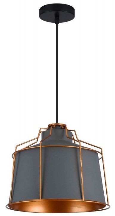 GTV Goa lampe suspendue 1x40 W gris/cendre OS-GOA-15-DEC