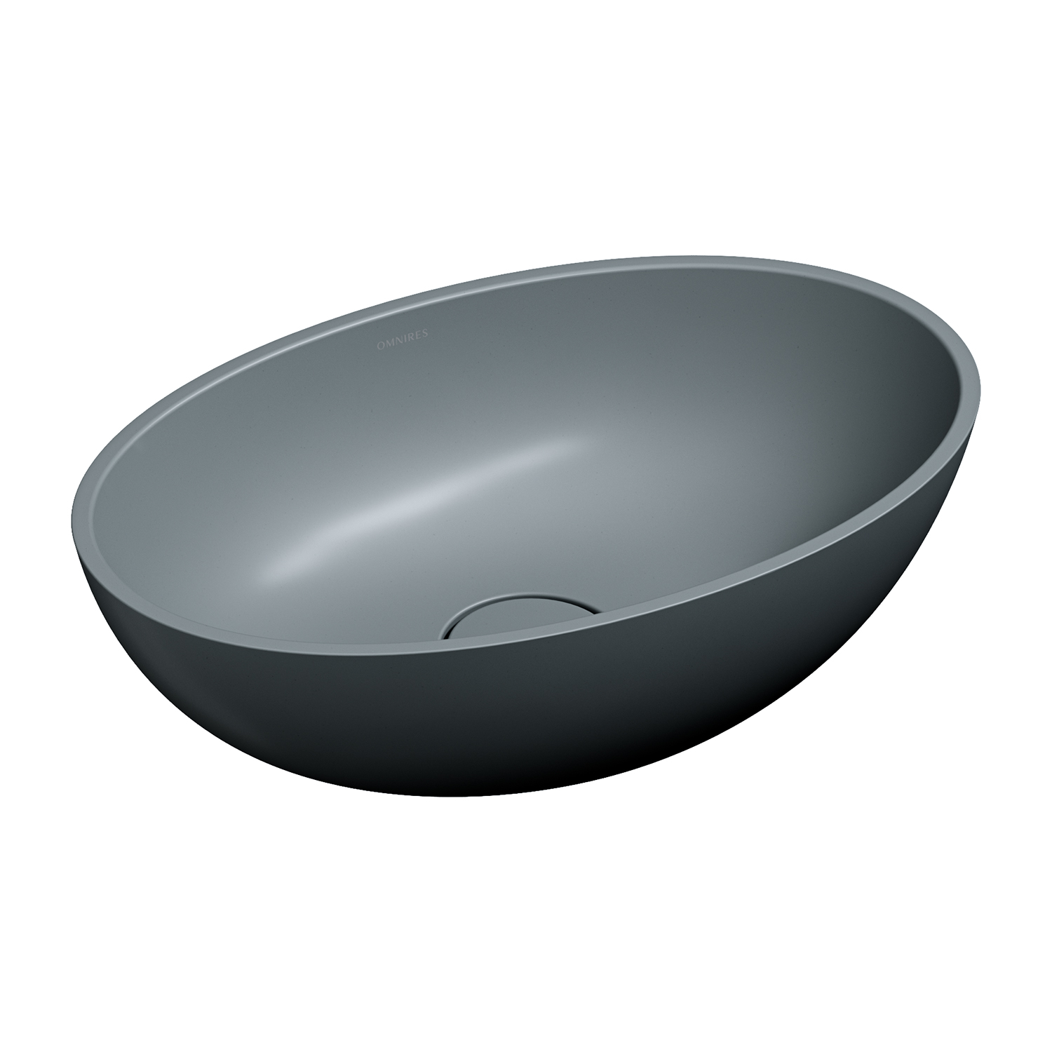 Omnires Shell M+ lavabo 50x32 cm ovale sous plan gris/pierre mat SHELL500UNAG