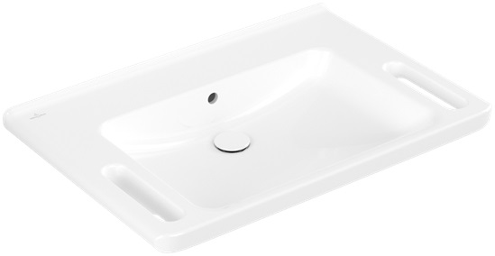 Villeroy & Boch ViCare lavabo 80x55 cm rectangulaire classique pour les handicapés blanc 4A6882T2