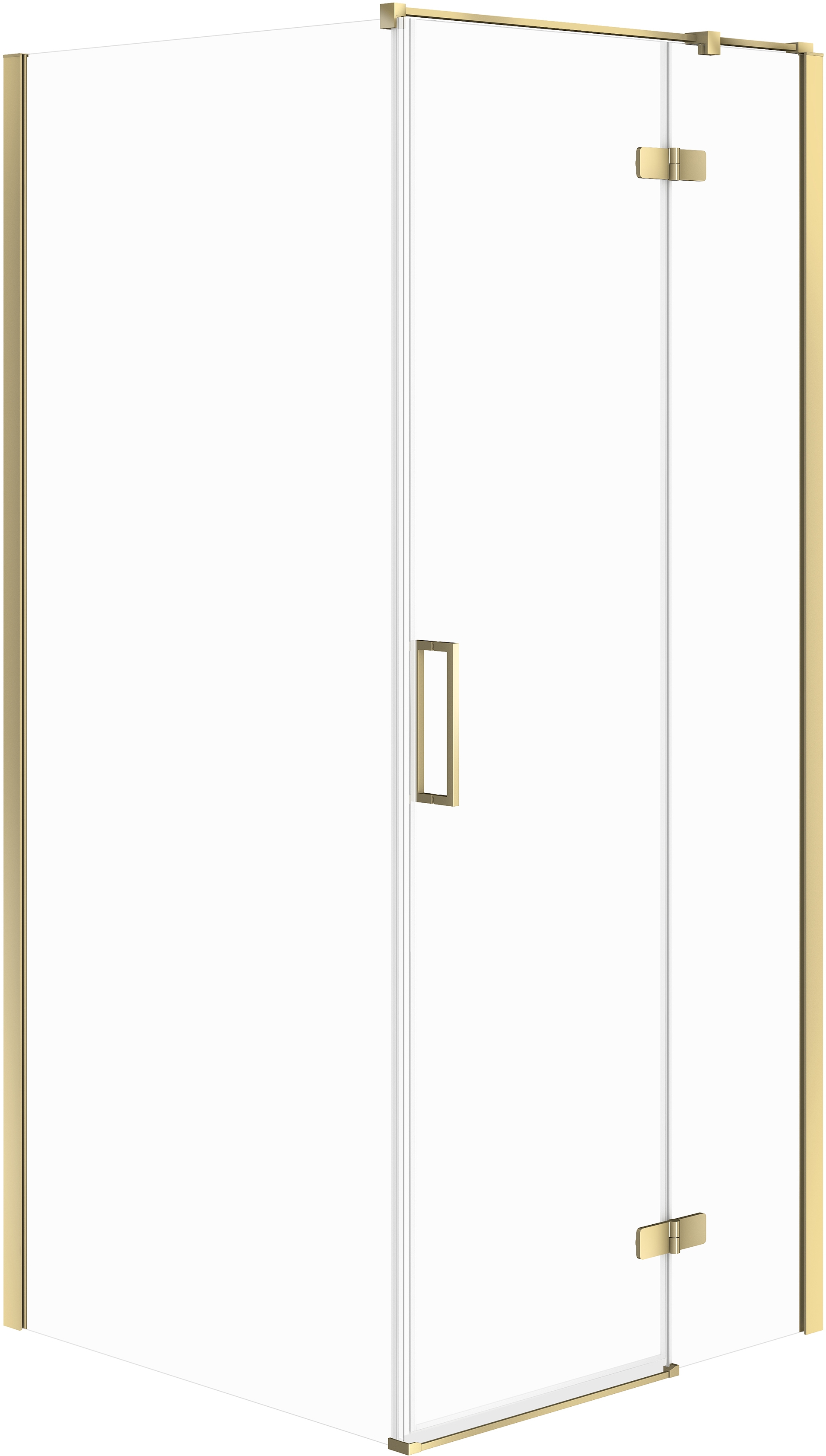 Cersanit City kabina prysznicowa 90x90 cm kwadratowa prawa złoty połysk/szkło przezroczyste S584-109