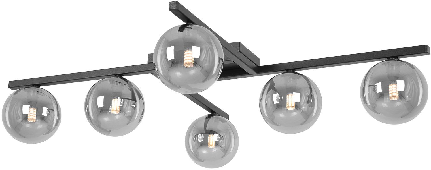 Kaja Paxi plafonnier 6x10 W noir-graphite K-5466