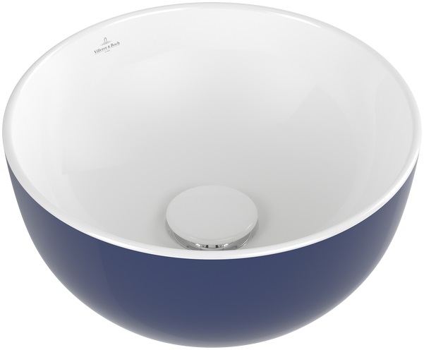 Villeroy & Boch Artis lavabo 32.5x32.5 cm ronde à poser bleu 438932BCS4