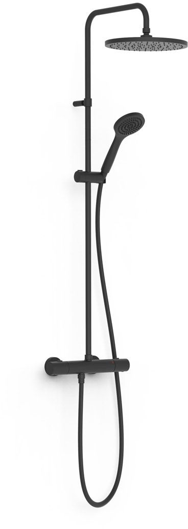 Tres Over-Wall ensemble de douche mural avec thermostat oui noir 19039301NM