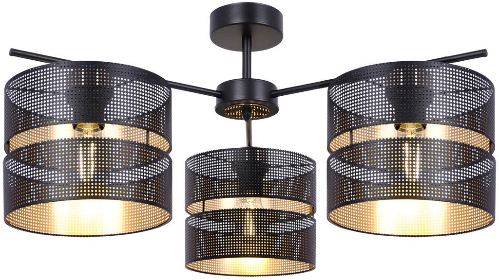 Kaja Malavi plafonnier 3x15 W noir-doré K-5502