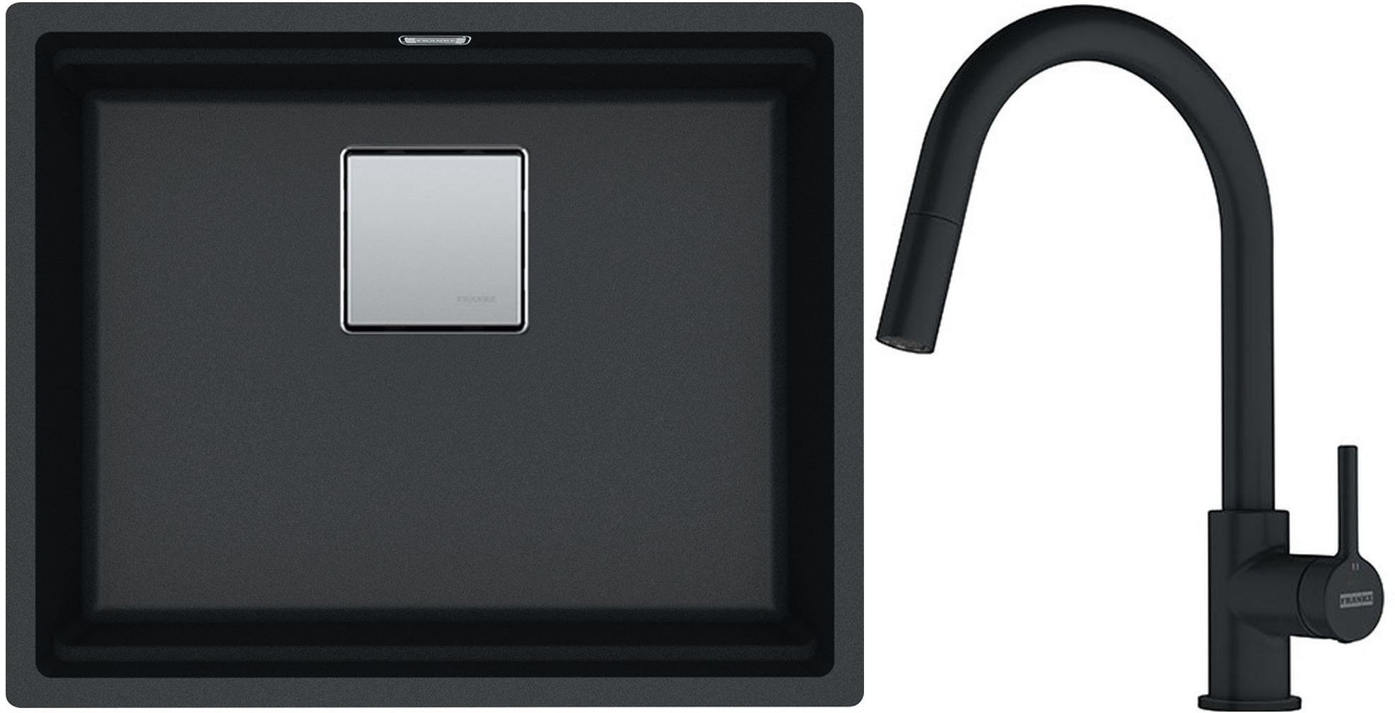 Set évier en granit Franke Kanon 125.0528.612, mitigeur de cuisine Franke Lina 115.0626.053