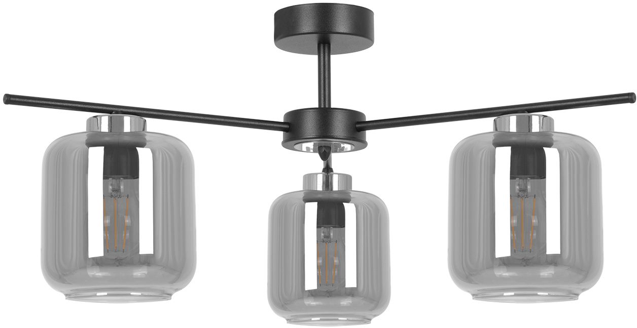 Kaja Piega plafonnier 3x15 W noir-argenté-graphite K-5516