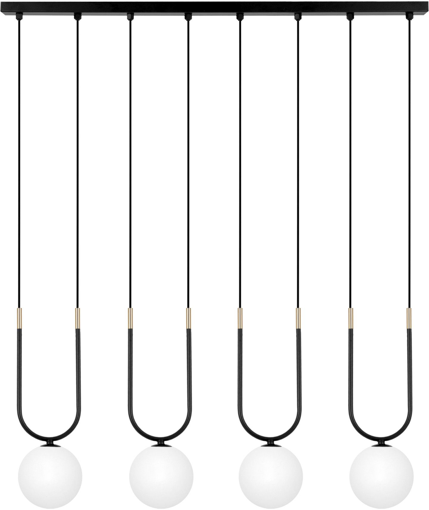 Kaja Enzo lampe suspendue 4x10 W blanc-noir-doré K-5592