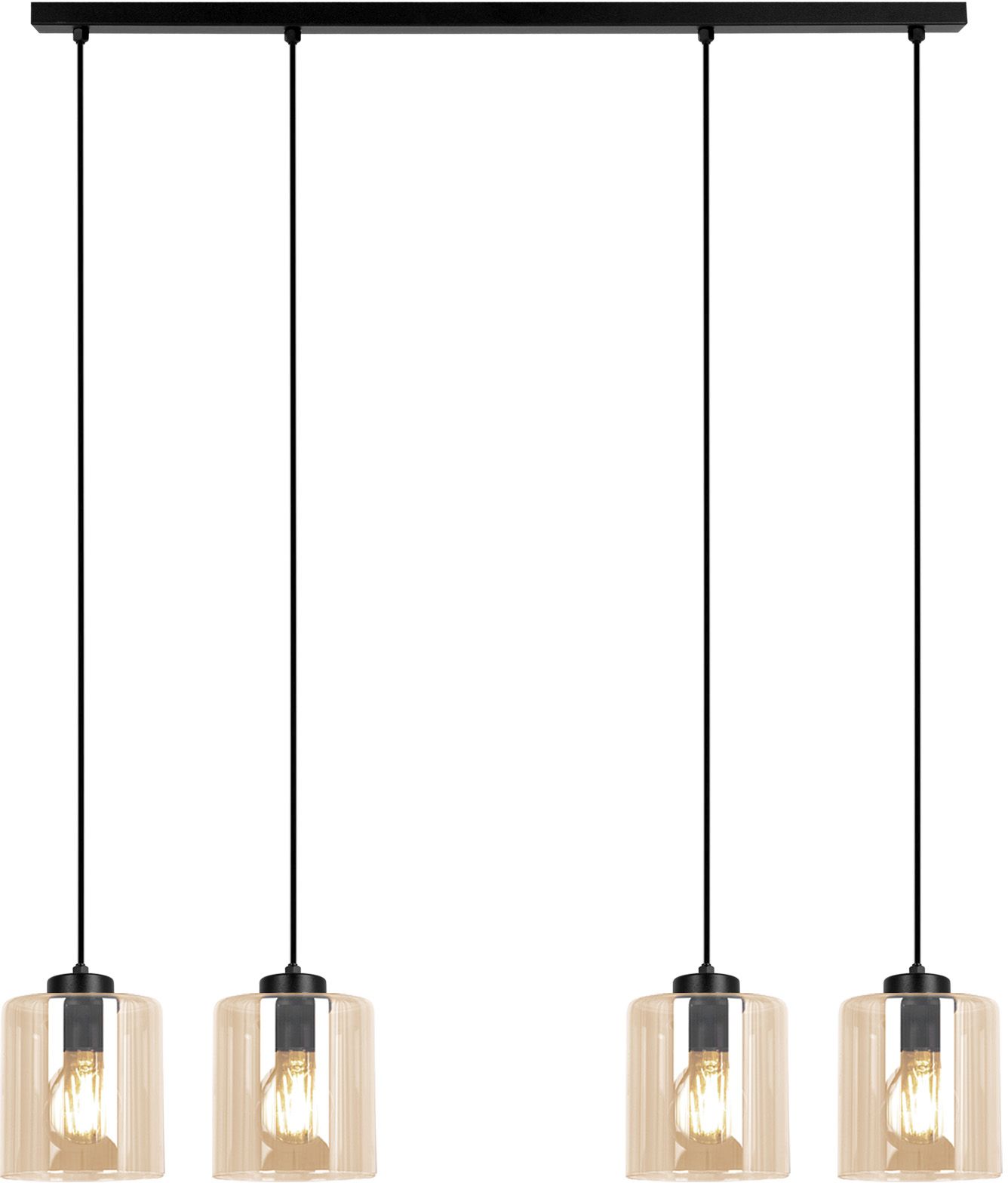 Kaja Soro lampe suspendue 4x15 W noir-ambre K-5571