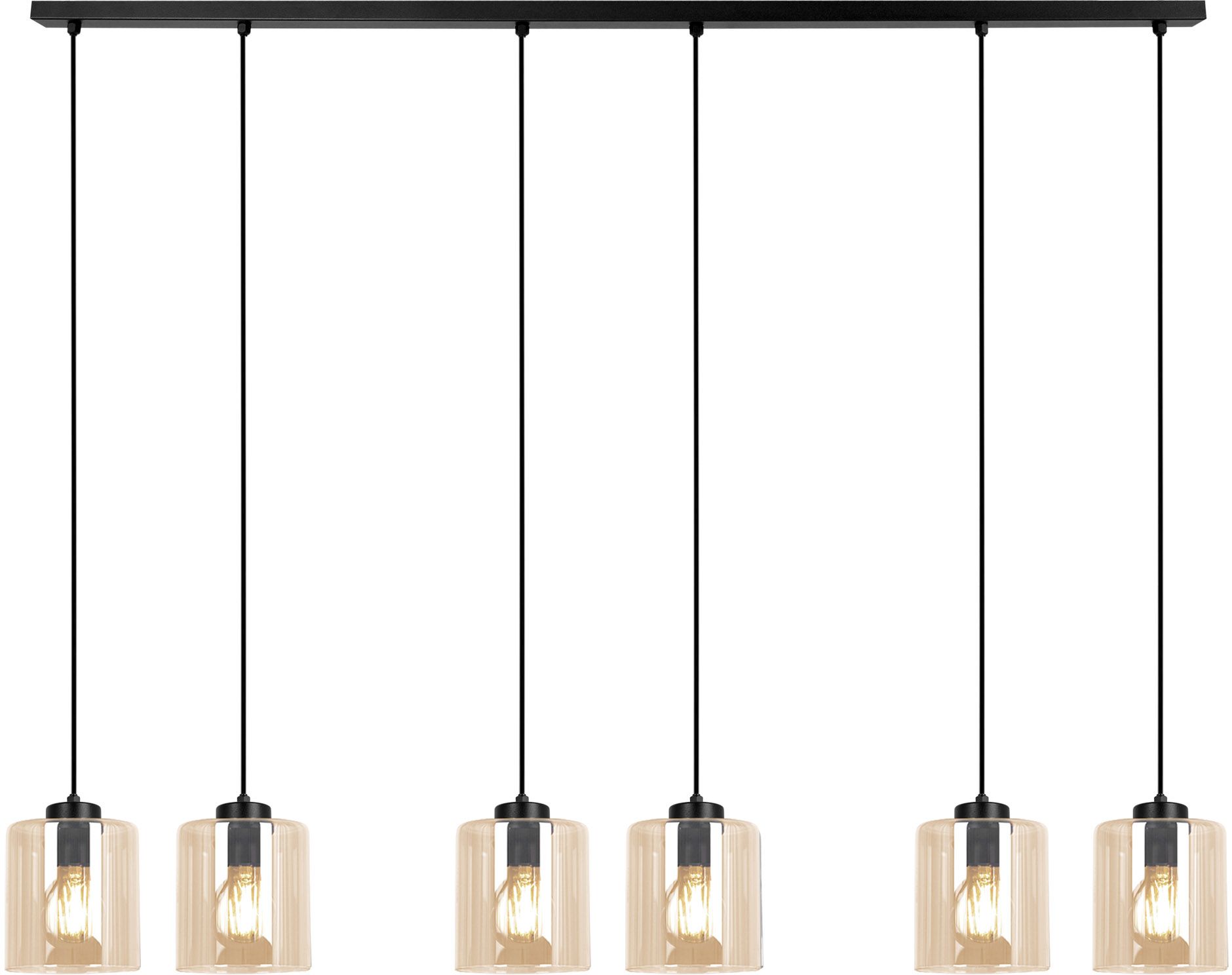 Kaja Soro lampe suspendue 6x15 W noir-ambre K-5572