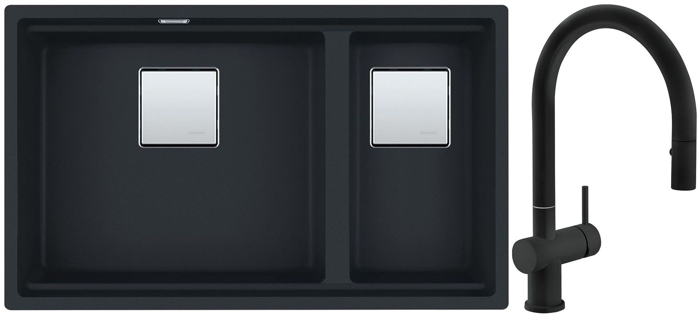 Set évier en granit Franke Kanon 125.0633.004, mitigeur de cuisine Franke Active Neo 115.0653.404