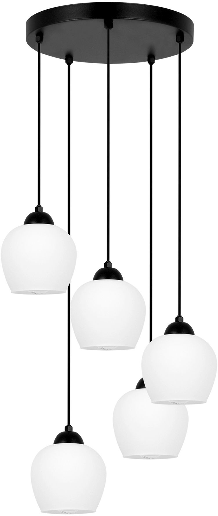 Kaja Abro lampe suspendue 5x15 W blanc-noir K-5602