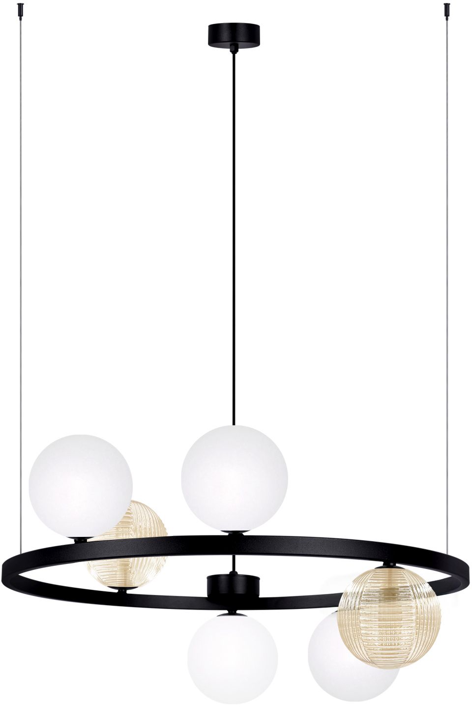 Kaja Saturno lampe suspendue 6x10 W blanc-noir-ambre K-5695