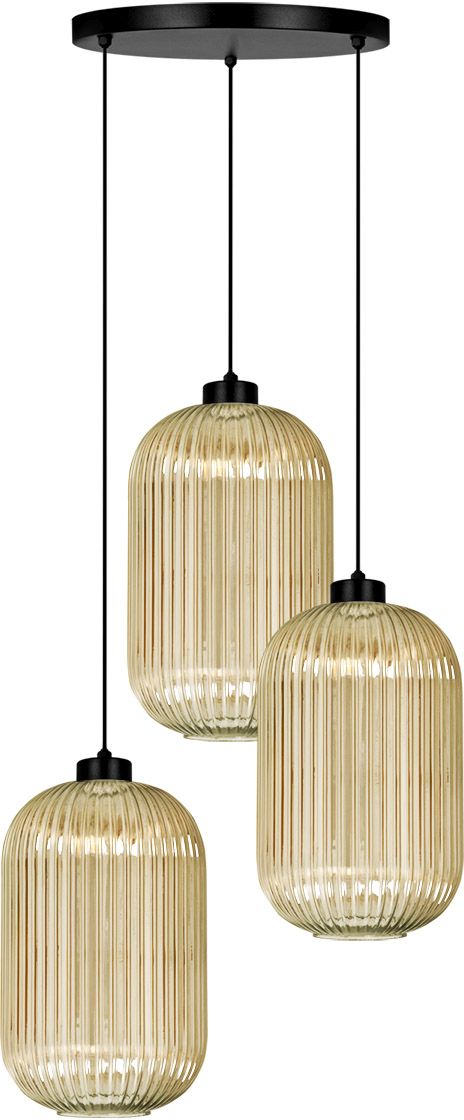 Kaja Fadiga lampe suspendue 3x15 W noir-ambre K-5746
