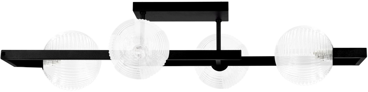 Kaja Parma plafonnier 4x10 W noir-transparent K-5761