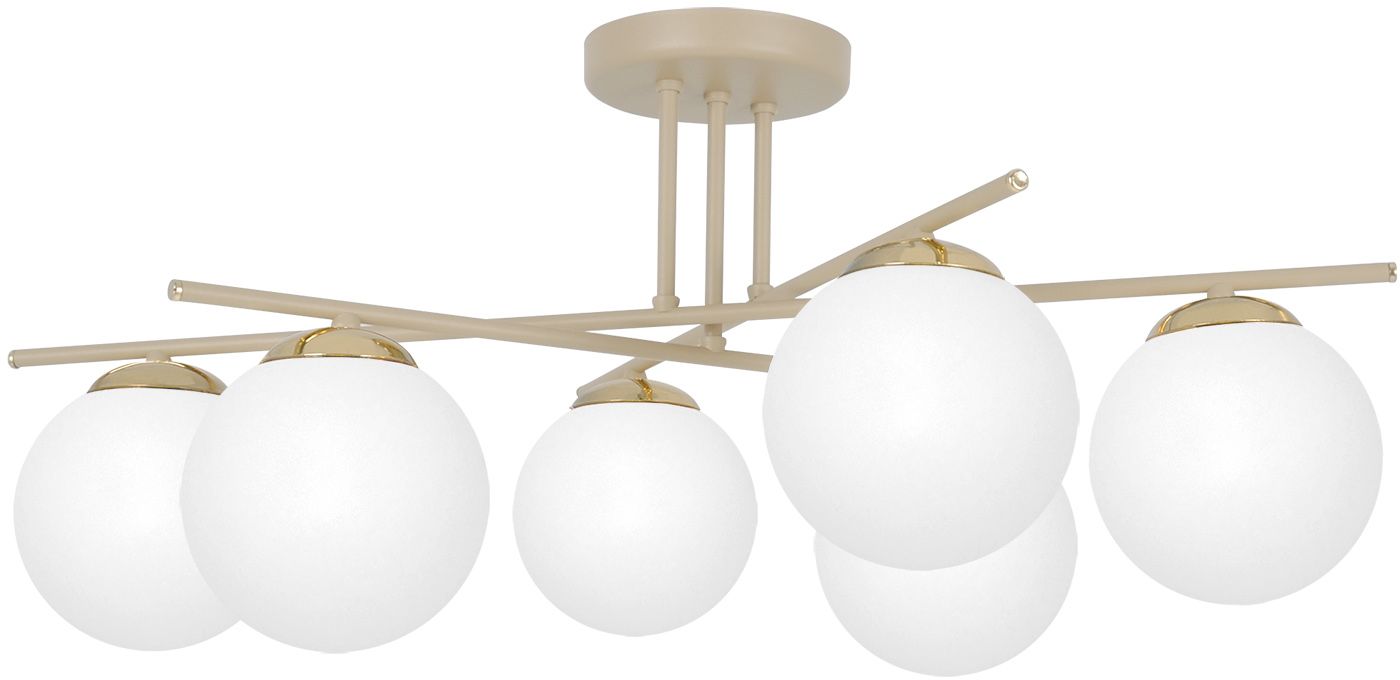 Kaja Savia plafonnier 6x10 W blanc-doré-beige K-5794