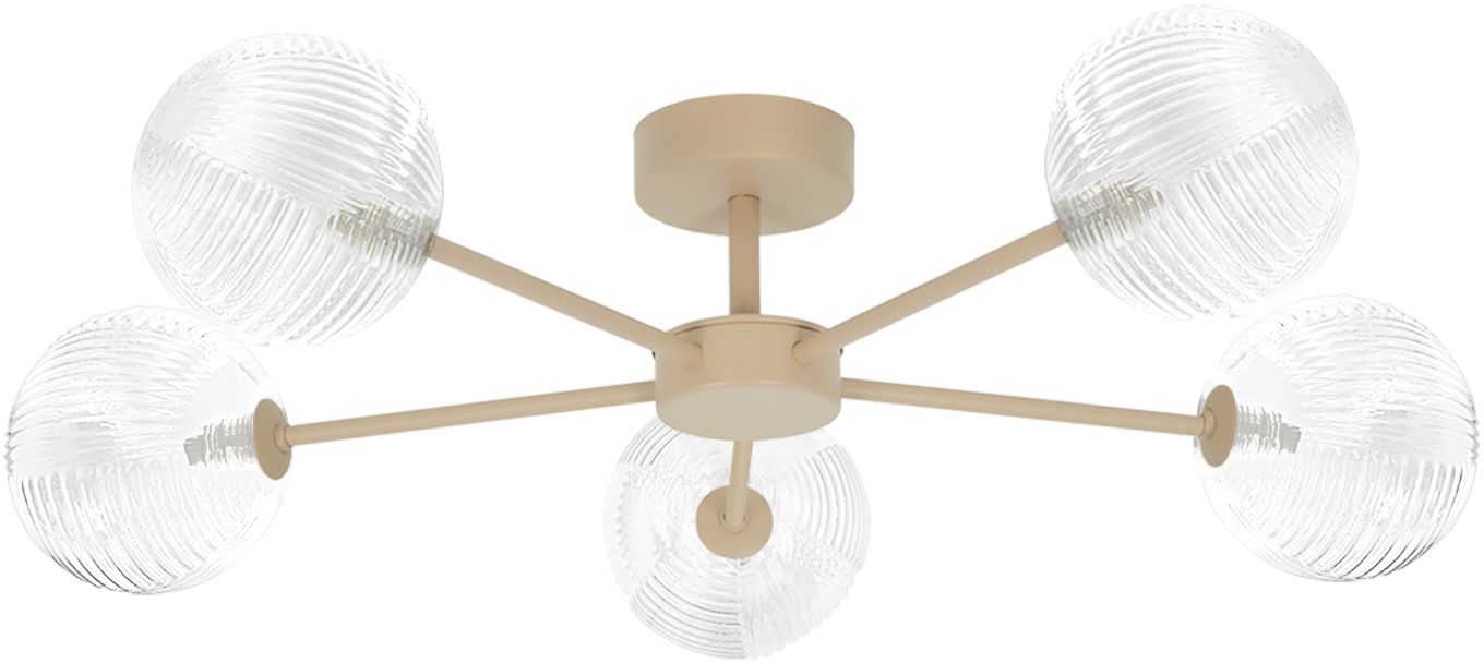 Kaja Casoli plafonnier 5x10 W transparent-beige K-5711