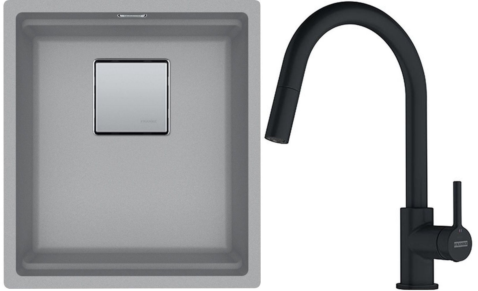 Set évier en granit Franke Kanon 125.0528.631, mitigeur de cuisine Franke Lina 115.0626.053
