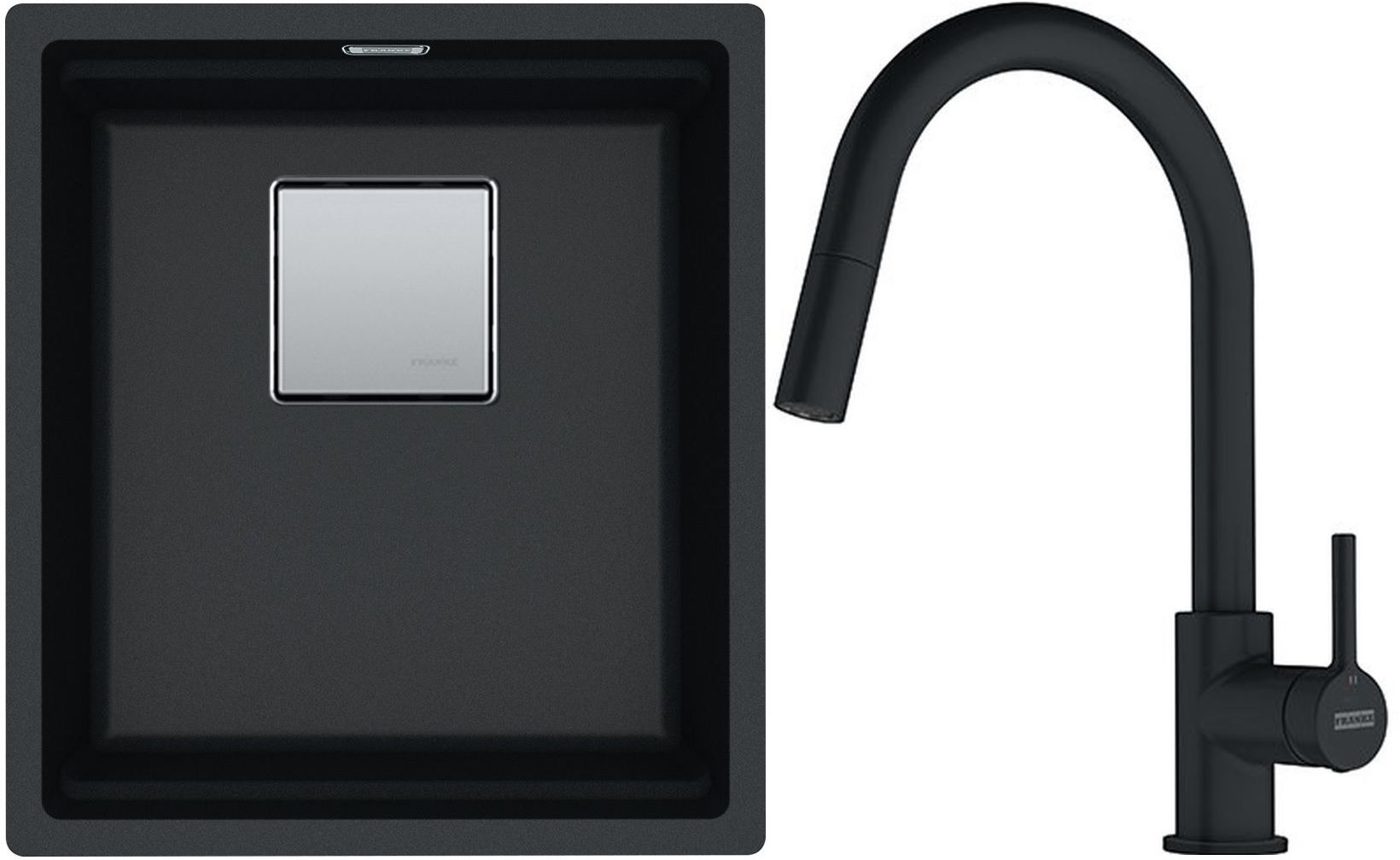 Set évier en granit Franke Kanon 125.0528.628, mitigeur de cuisine Franke Lina 115.0626.053