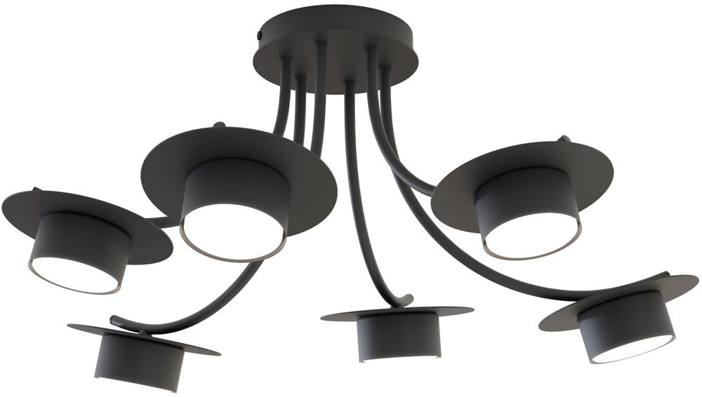 Emibig Enso plafonnier 6x12 W noir 1445/6