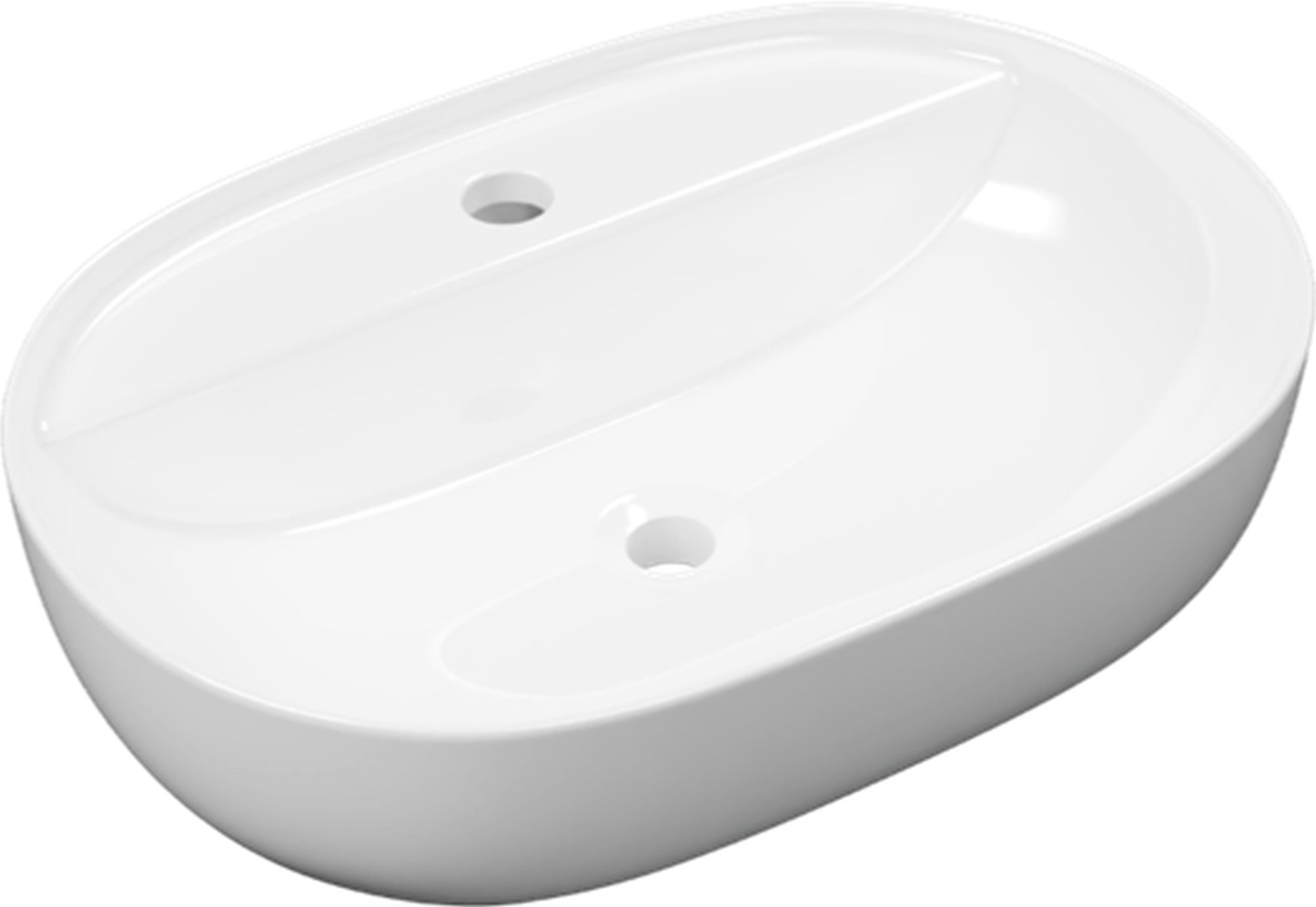 Excellent Jima lavabo 51x38.5 cm ovale à poser blanc CEAC.2002.510.WH