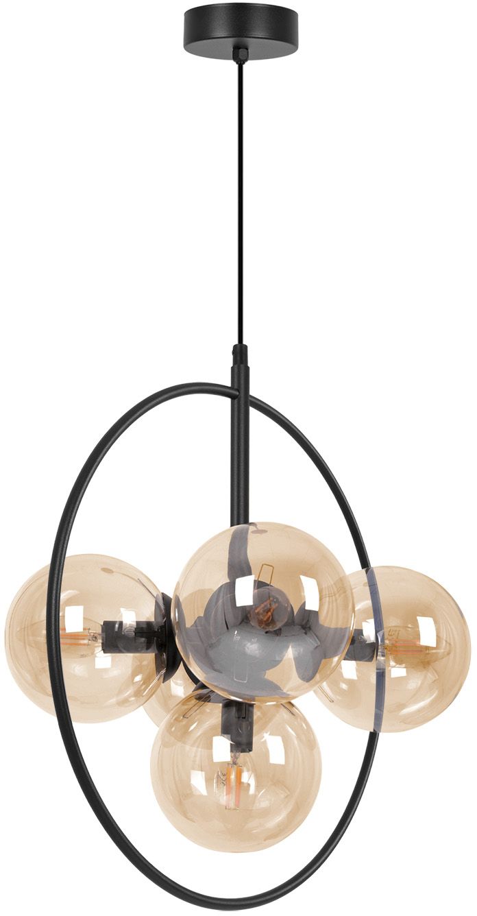 Kaja Piro lampe suspendue 5x10 W noir-ambre K-5369