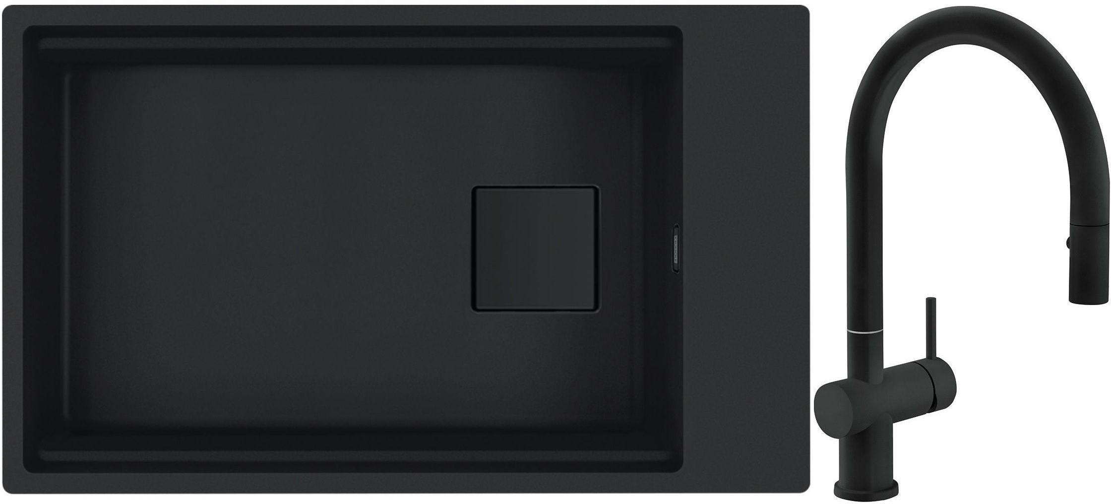 Set évier en granit Franke Kanon 125.0721.161, mitigeur de cuisine Franke Active Neo 115.0653.404