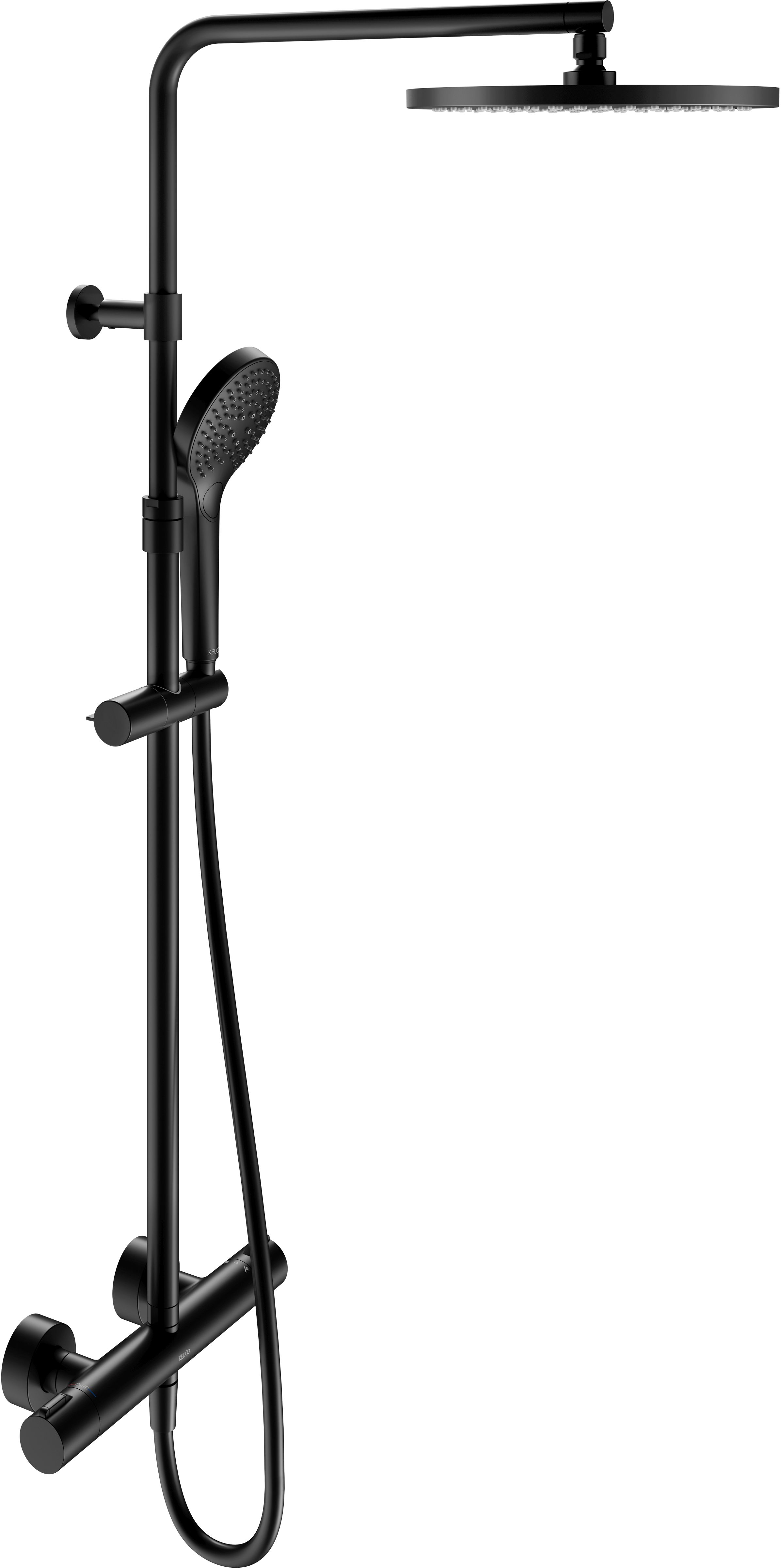 Keuco Plan blue ensemble de douche mural avec thermostat oui noir 53926372321