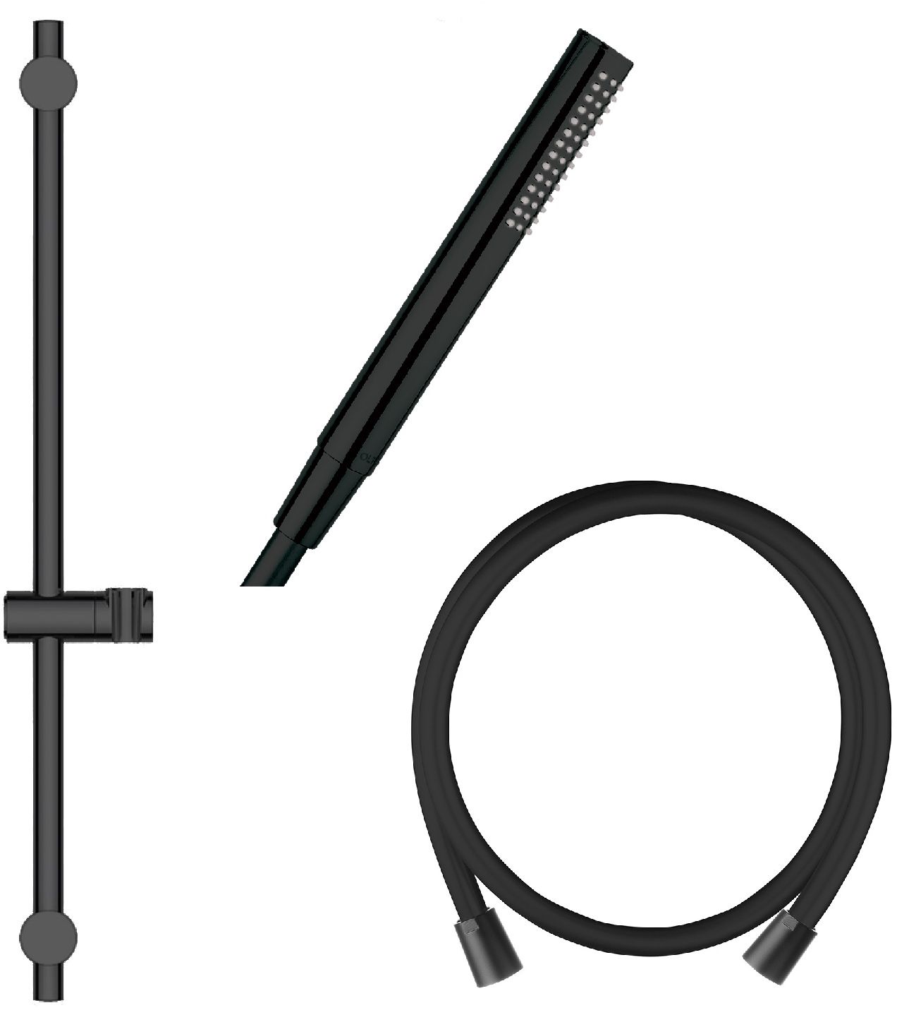 Set barre de douche Oltens Alling 37300300, pommeau de douche Oltens Ume 37102300, 37200300